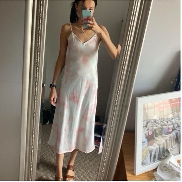 NEW All Saints Tie Dye Benno Pink & White Slip Dress - Picture 7 of 12